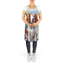 Load image into Gallery viewer, Brittany Spaniel Spring Path Apron – Artist-Designed Kitchen, BBQ &amp; Craft Apron