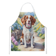 Load image into Gallery viewer, Brittany Spaniel Spring Path Apron – Artist-Designed Kitchen, BBQ &amp; Craft Apron