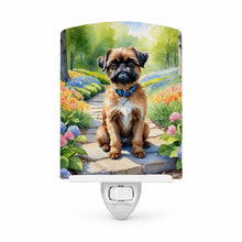 Load image into Gallery viewer, Brussels Griffon Spring Path Ceramic Night Light Compact, UL-Certified, Ideal for Bedroom, Bathroom, Nursery, Hallway, Kitchen, 6x4x3, Multicolor