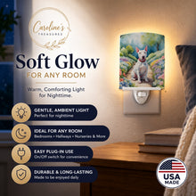 Load image into Gallery viewer, Bull Terrier Spring Path Ceramic Night Light Compact, UL-Certified, Ideal for Bedroom, Bathroom, Nursery, Hallway, Kitchen, 6x4x3, Multicolor
