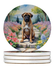 Load image into Gallery viewer, Bullmastiff Spring Path Large Sandstone Coasters Pack of 4
