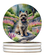 Load image into Gallery viewer, Cairn Terrier Spring Path Large Sandstone Coasters Pack of 4