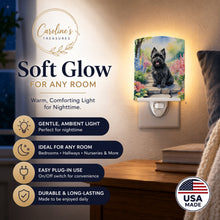 Load image into Gallery viewer, Cairn Terrier Spring Path Ceramic Night Light Compact, UL-Certified, Ideal for Bedroom, Bathroom, Nursery, Hallway, Kitchen, 6x4x3, Multicolor