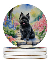 Load image into Gallery viewer, Cairn Terrier Spring Path Large Sandstone Coasters Pack of 4