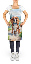 Load image into Gallery viewer, Cavalier Spaniel Spring Path Apron – Artist-Designed Kitchen, BBQ &amp; Craft Apron