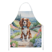 Load image into Gallery viewer, Cavalier Spaniel Spring Path Apron – Artist-Designed Kitchen, BBQ &amp; Craft Apron