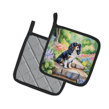Load image into Gallery viewer, Cavalier Spaniel Spring Path Pot Holders - Set of 2 Decorative Kitchen Helpers | Made in the USA
