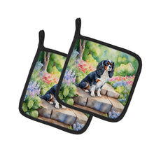 Load image into Gallery viewer, Cavalier Spaniel Spring Path Pot Holders - Set of 2 Decorative Kitchen Helpers | Made in the USA