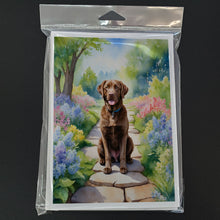 Load image into Gallery viewer, Chesapeake Bay Retriever Spring Path Greeting Cards - Blank Note Cards – 8-Pack of Artist-Designed Cards with Envelopes