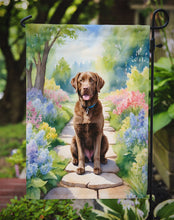 Load image into Gallery viewer, Chesapeake Bay Retriever Spring Path Garden Flag  – Dog-Themed Floral Outdoor Decor