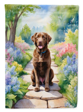 Load image into Gallery viewer, Chesapeake Bay Retriever Spring Path Garden Flag  – Dog-Themed Floral Outdoor Decor