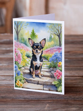 Load image into Gallery viewer, Chihuahua Spring Path Greeting Cards - Blank Note Cards – 8-Pack of Artist-Designed Cards with Envelopes