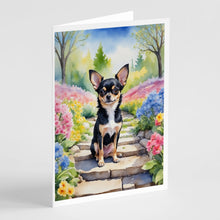 Load image into Gallery viewer, Chihuahua Spring Path Greeting Cards - Blank Note Cards – 8-Pack of Artist-Designed Cards with Envelopes