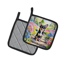 Load image into Gallery viewer, Chihuahua Spring Path Pot Holders - Set of 2 Decorative Kitchen Helpers | Made in the USA