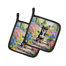 Load image into Gallery viewer, Chihuahua Spring Path Pot Holders - Set of 2 Decorative Kitchen Helpers | Made in the USA
