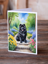 Load image into Gallery viewer, Chow Chow Spring Path Greeting Cards - Blank Note Cards – 8-Pack of Artist-Designed Cards with Envelopes