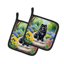 Load image into Gallery viewer, Chow Chow Spring Path Pot Holders - Set of 2 Decorative Kitchen Helpers | Made in the USA