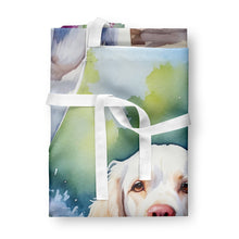 Load image into Gallery viewer, Clumber Spaniel Spring Path Apron – Artist-Designed Kitchen, BBQ &amp; Craft Apron