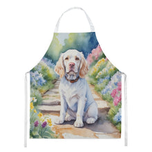 Load image into Gallery viewer, Clumber Spaniel Spring Path Apron – Artist-Designed Kitchen, BBQ &amp; Craft Apron