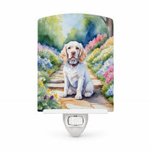 Load image into Gallery viewer, Clumber Spaniel Spring Path Ceramic Night Light Compact, UL-Certified, Ideal for Bedroom, Bathroom, Nursery, Hallway, Kitchen, 6x4x3, Multicolor