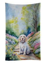 Load image into Gallery viewer, Clumber Spaniel Spring Path Kitchen Towel