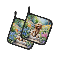 Load image into Gallery viewer, Cockapoo Spring Path Pot Holders - Set of 2 Decorative Kitchen Helpers | Made in the USA