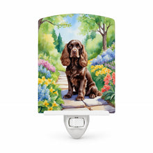 Load image into Gallery viewer, Cocker Spaniel Spring Path Ceramic Night Light Compact, UL-Certified, Ideal for Bedroom, Bathroom, Nursery, Hallway, Kitchen, 6x4x3, Multicolor