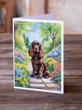 Load image into Gallery viewer, Cocker Spaniel Spring Path Greeting Cards - Blank Note Cards – 8-Pack of Artist-Designed Cards with Envelopes