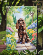 Load image into Gallery viewer, Cocker Spaniel Spring Path Garden Flag  – Dog-Themed Floral Outdoor Decor