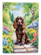 Load image into Gallery viewer, Cocker Spaniel Spring Path Garden Flag  – Dog-Themed Floral Outdoor Decor