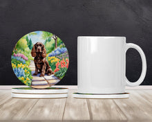 Load image into Gallery viewer, Cocker Spaniel Spring Path Large Sandstone Coasters Pack of 4