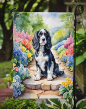 Load image into Gallery viewer, Cocker Spaniel Spring Path Garden Flag  – Dog-Themed Floral Outdoor Decor