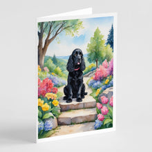 Load image into Gallery viewer, Cocker Spaniel Spring Path Greeting Cards - Blank Note Cards – 8-Pack of Artist-Designed Cards with Envelopes