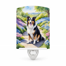 Load image into Gallery viewer, Collie Spring Path Ceramic Night Light Compact, UL-Certified, Ideal for Bedroom, Bathroom, Nursery, Hallway, Kitchen, 6x4x3, Multicolor