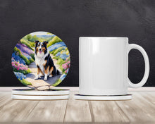 Load image into Gallery viewer, Collie Spring Path Large Sandstone Coasters Pack of 4