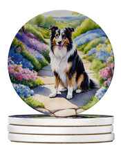 Load image into Gallery viewer, Collie Spring Path Large Sandstone Coasters Pack of 4