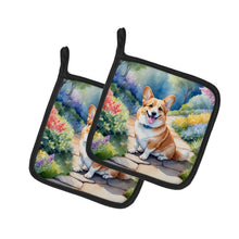 Load image into Gallery viewer, Corgi Spring Path Pot Holders - Set of 2 Decorative Kitchen Helpers | Made in the USA