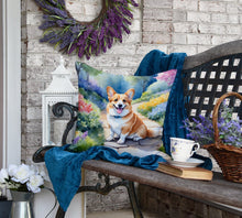 Load image into Gallery viewer, Corgi Spring Path Throw Pillow