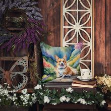 Load image into Gallery viewer, Corgi Spring Path Throw Pillow