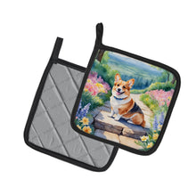 Load image into Gallery viewer, Corgi Spring Path Pot Holders - Set of 2 Decorative Kitchen Helpers | Made in the USA