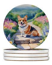 Load image into Gallery viewer, Corgi Spring Path Large Sandstone Coasters Pack of 4