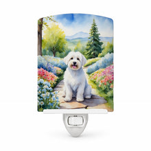Load image into Gallery viewer, Coton de Tulear Spring Path Ceramic Night Light Compact, UL-Certified, Ideal for Bedroom, Bathroom, Nursery, Hallway, Kitchen, 6x4x3, Multicolor