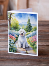 Load image into Gallery viewer, Coton de Tulear Spring Path Greeting Cards - Blank Note Cards – 8-Pack of Artist-Designed Cards with Envelopes