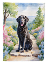 Load image into Gallery viewer, Curly-Coated Retriever Spring Path Garden Flag  – Dog-Themed Floral Outdoor Decor