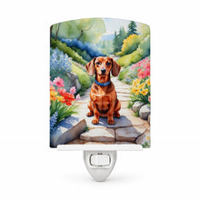 Load image into Gallery viewer, Dachshund Spring Path Ceramic Night Light Compact, UL-Certified, Ideal for Bedroom, Bathroom, Nursery, Hallway, Kitchen, 6x4x3, Multicolor