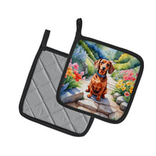 Load image into Gallery viewer, Dachshund Spring Path Pot Holders - Set of 2 Decorative Kitchen Helpers | Made in the USA