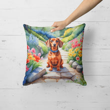 Load image into Gallery viewer, Dachshund Spring Path Throw Pillow