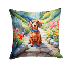 Load image into Gallery viewer, Dachshund Spring Path Throw Pillow