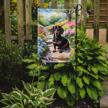 Load image into Gallery viewer, Dachshund Spring Path Garden Flag  – Dog-Themed Floral Outdoor Decor