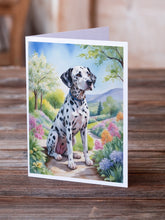 Load image into Gallery viewer, Dalmatian Spring Path Greeting Cards - Blank Note Cards – 8-Pack of Artist-Designed Cards with Envelopes